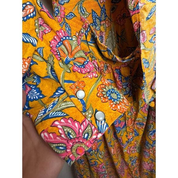 House of Harlow 1960 Cheyna Floral Orange Cut Out Dress Sz. M - Picture 9 of 10